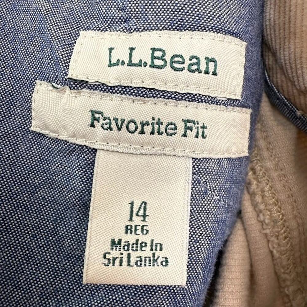 LL Bean‎ 1912 Pants Womens 14 Tan Corduroy Favorite Fit Straight Leg - Picture 5 of 9